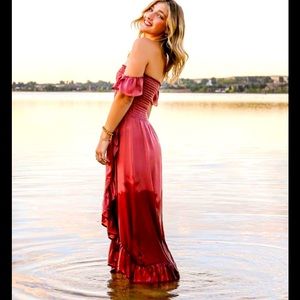 New! Altar’d deep rusty rose state off shoulder ruffle dress — gorgeous!